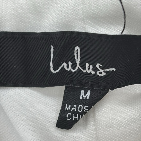 Lulus Glowing Intentions White‎ SEQUIN Bustier Tie-Strap Mini Dress size M NWT - Picture 10 of 16